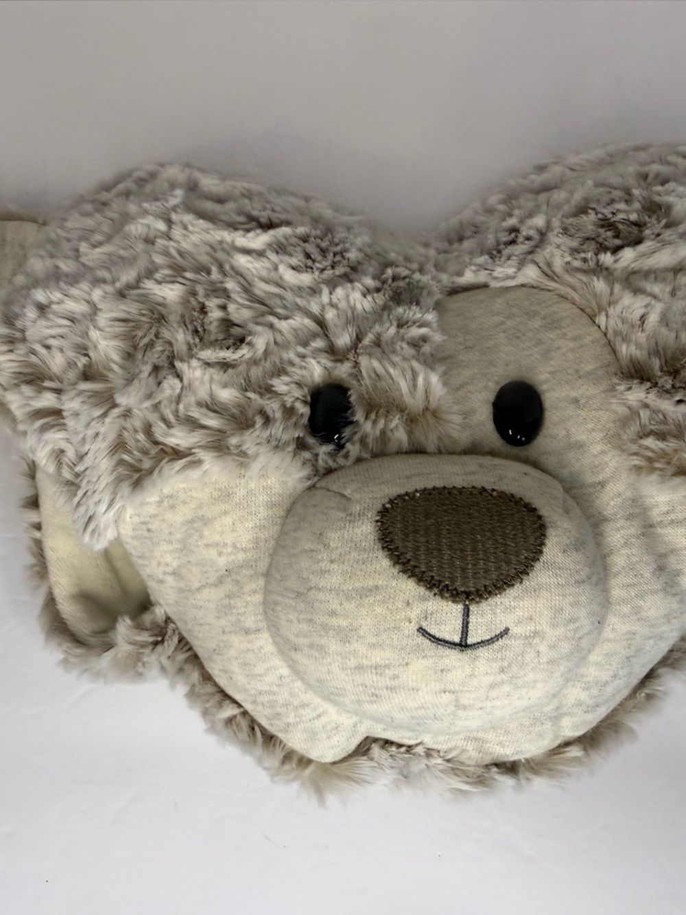 Demdaco Soft Faux Fur weighted Teddy Bear warmie - Light Cream & Beige